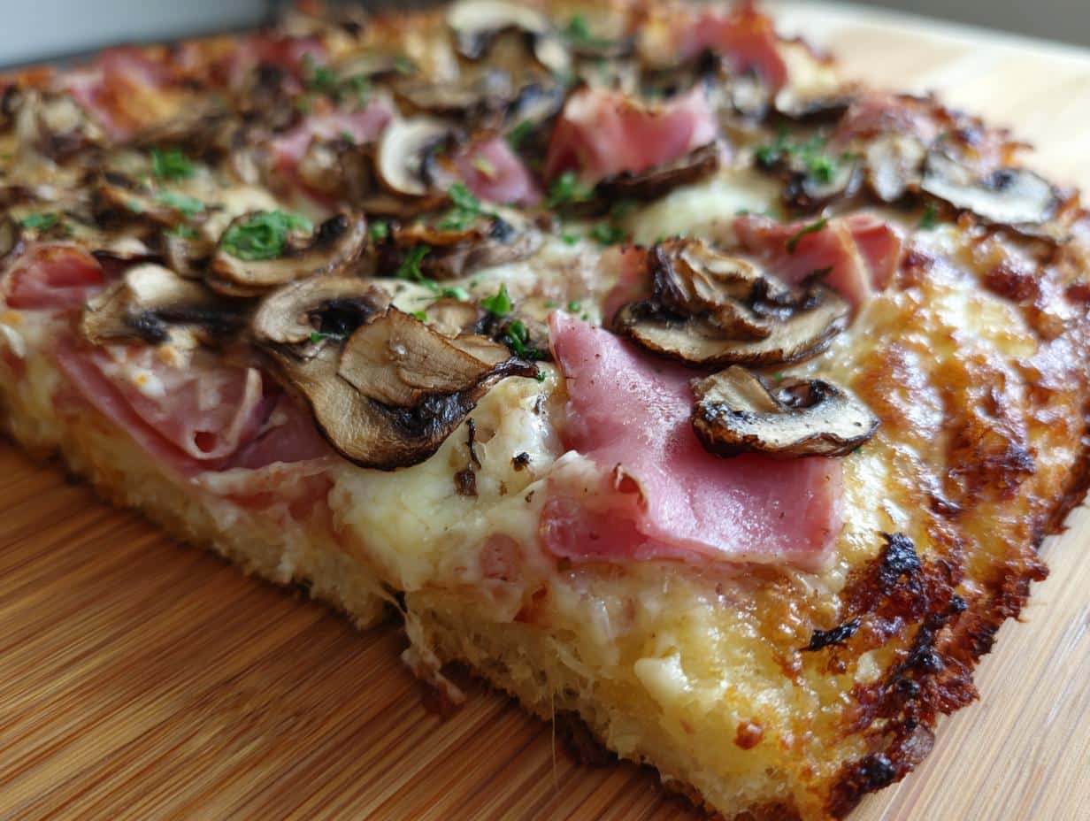 Pizza reine (champignons-jambon)
