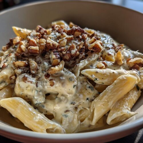 Pâtes au gorgonzola et noix