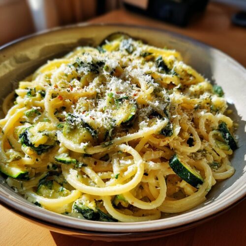 Pâtes aux courgettes crémeuses