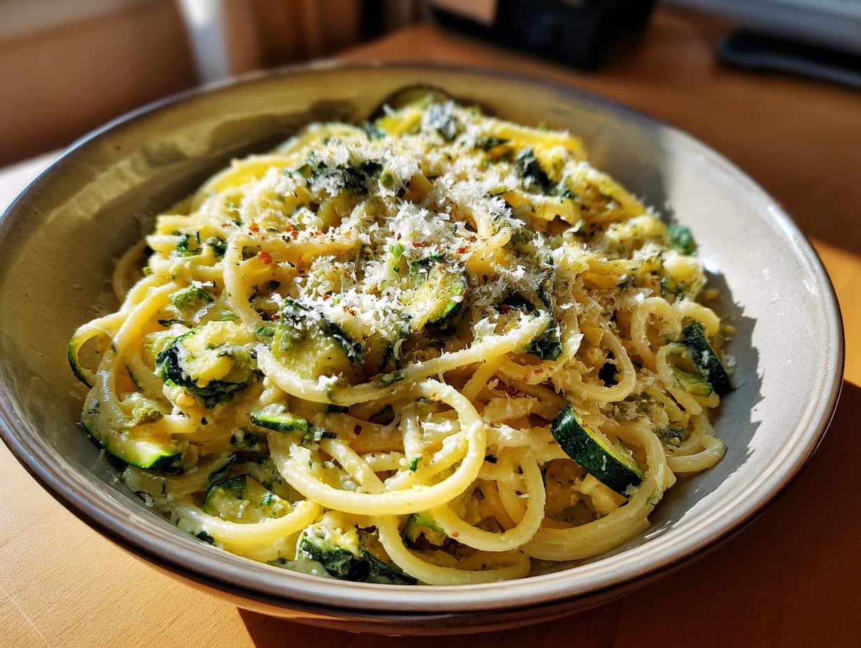 Pâtes aux courgettes crémeuses