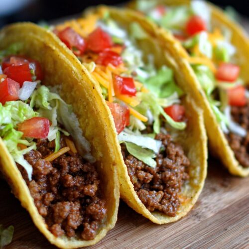 Tacos bœuf haché épicé