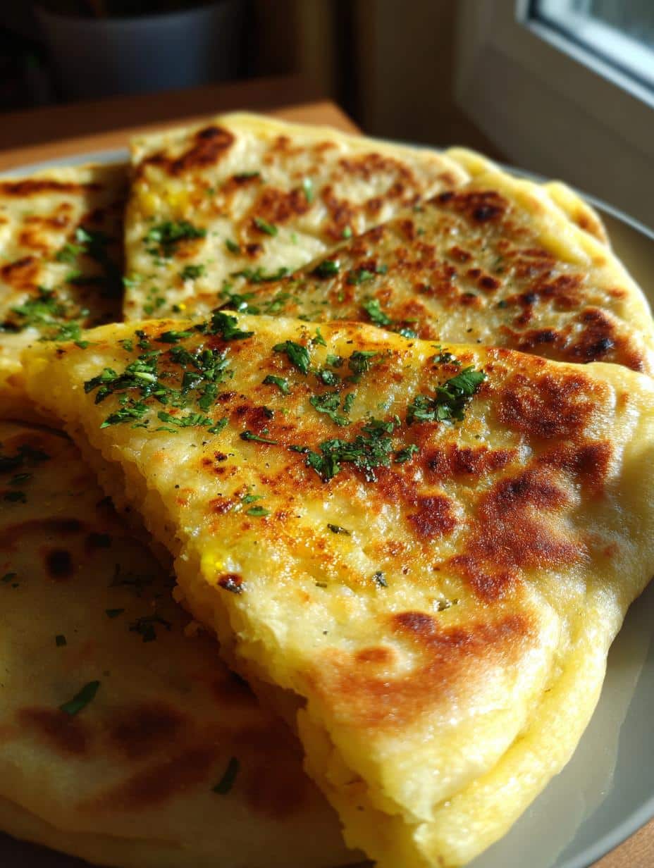 Aloo paratha (pain farci aux pommes de terre) - detail 1
