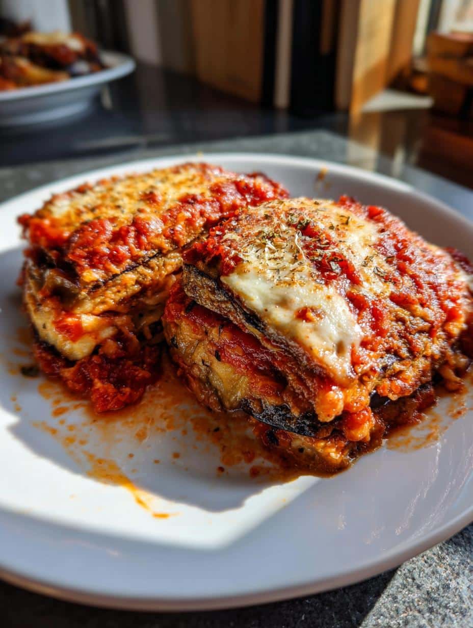 Aubergines parmigiana - detail 1