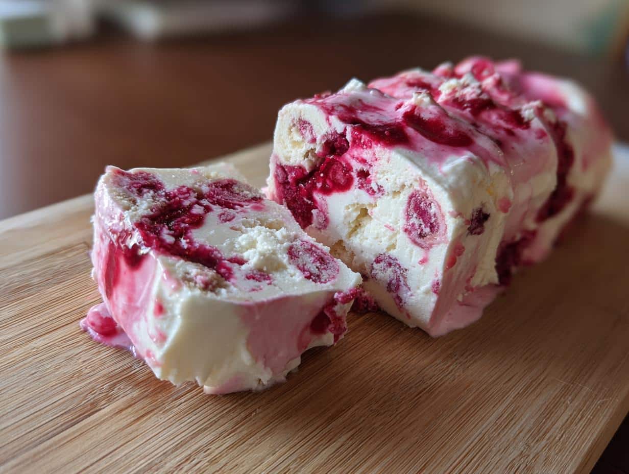 Bûche glacée vanille-framboise