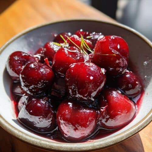 Cerises pochées à la vanille