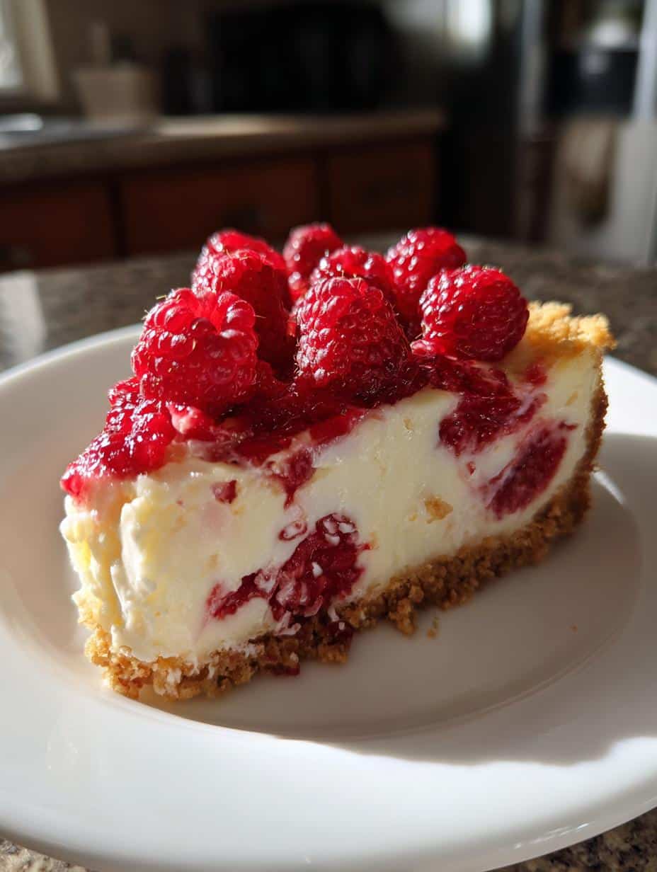Cheesecake framboises - detail 1