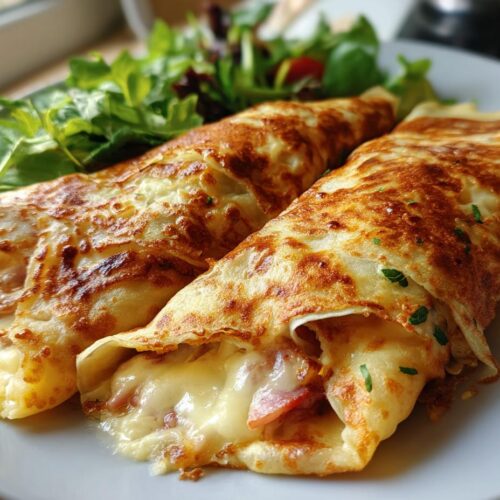 Crêpes fourrées jambon-fromage