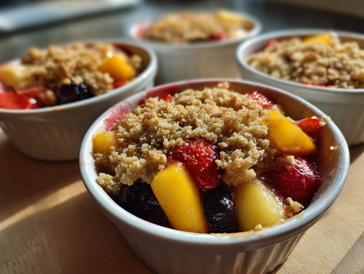 Crumbles individuels aux fruits