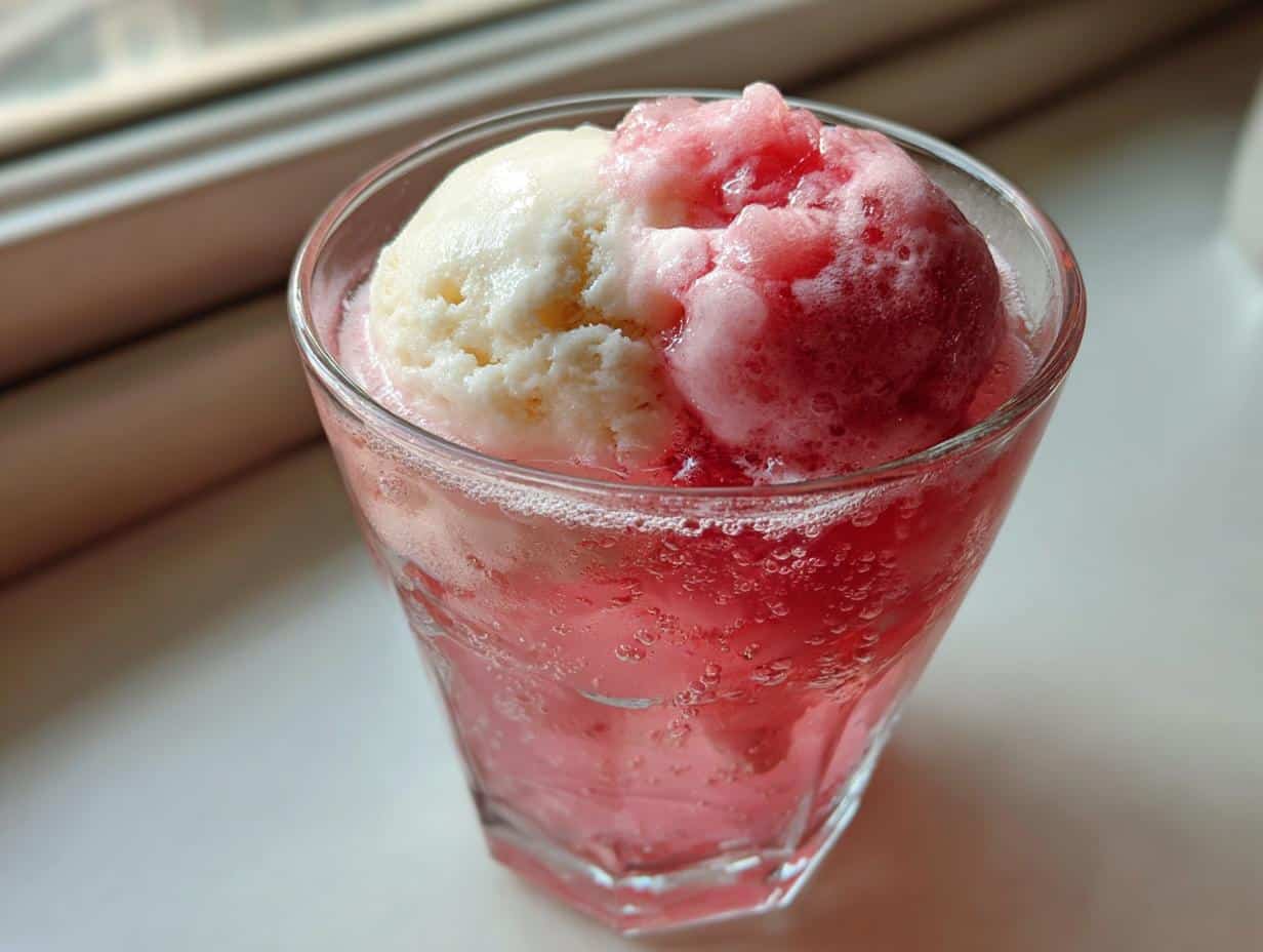 Flotteur au soda rhubarbe