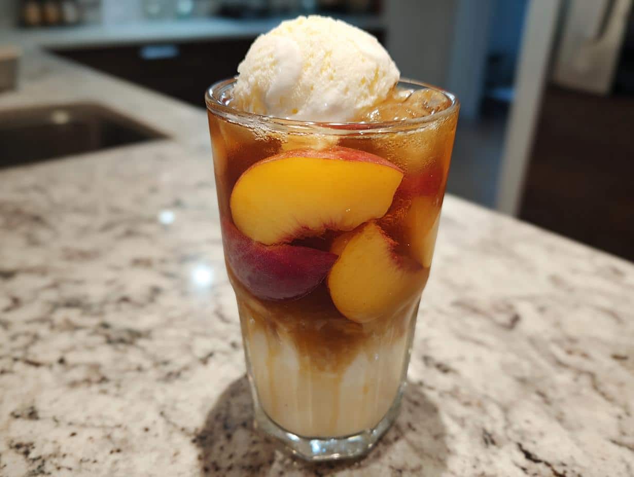 Flotteur au thé glacé pêche