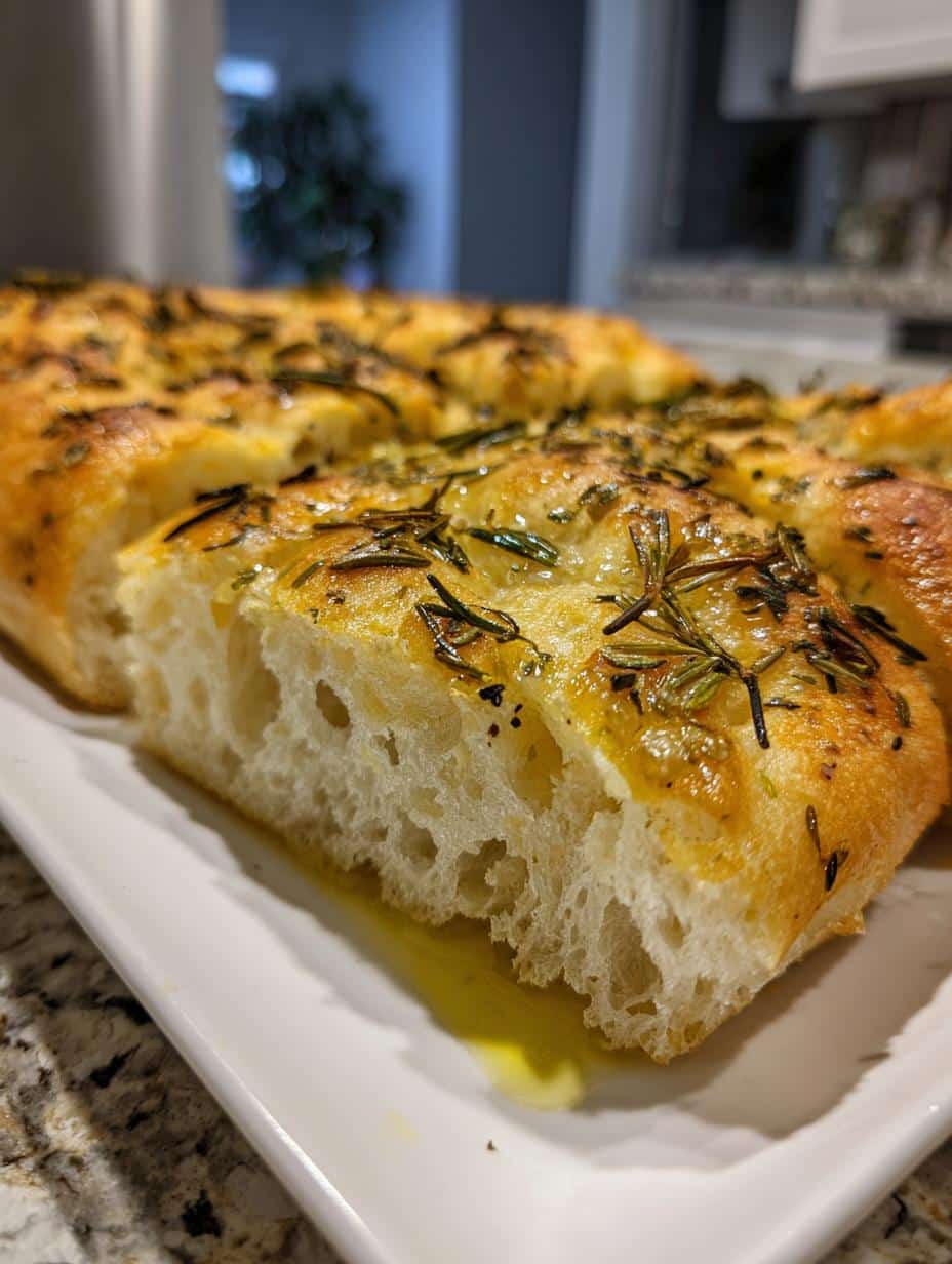 Focaccia italienne aux herbes - detail 1