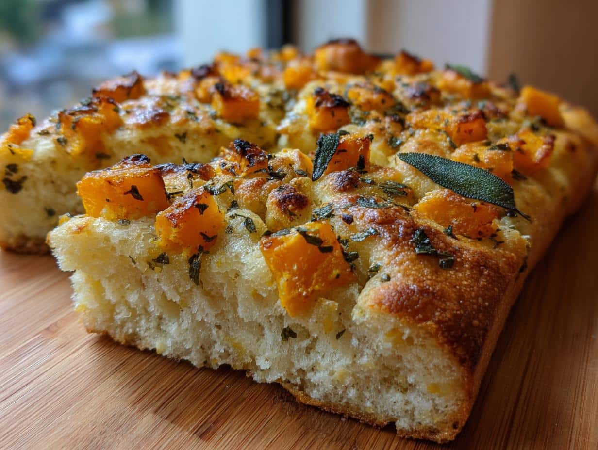 Focaccia à la courge et sauge
