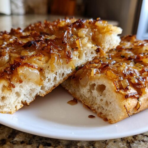 Focaccia à l'oignon caramélisé