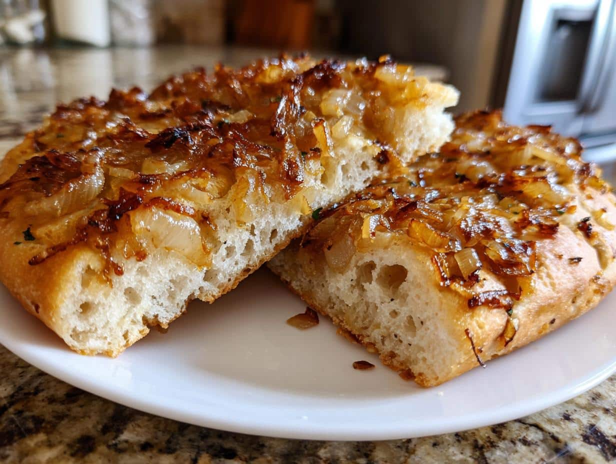 Focaccia à l'oignon caramélisé