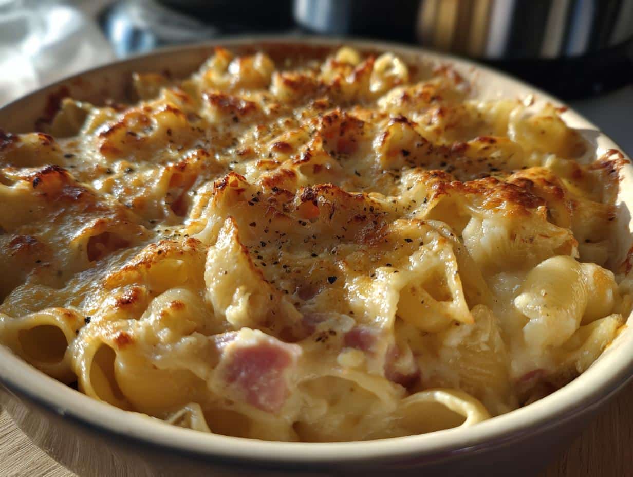 Gratin de coquillettes jambon
