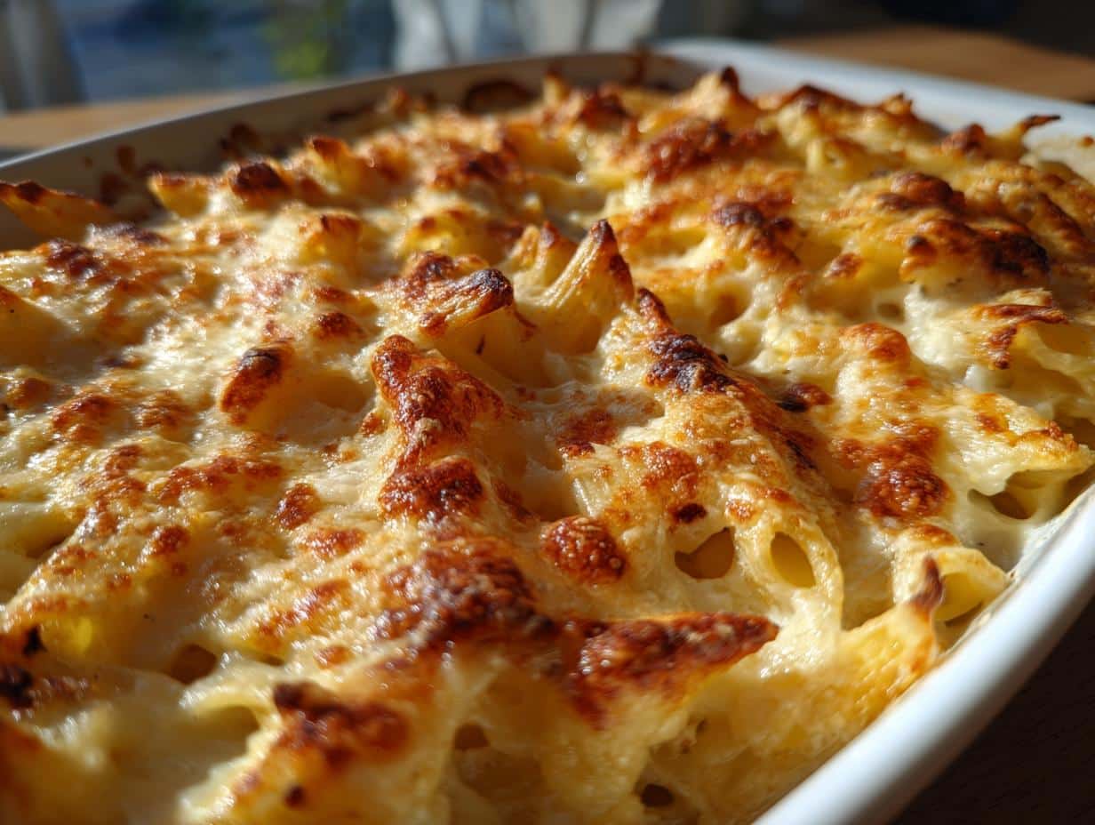 Gratin de penne au fromage