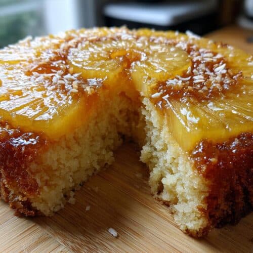 Gâteau renversé à l'ananas coco