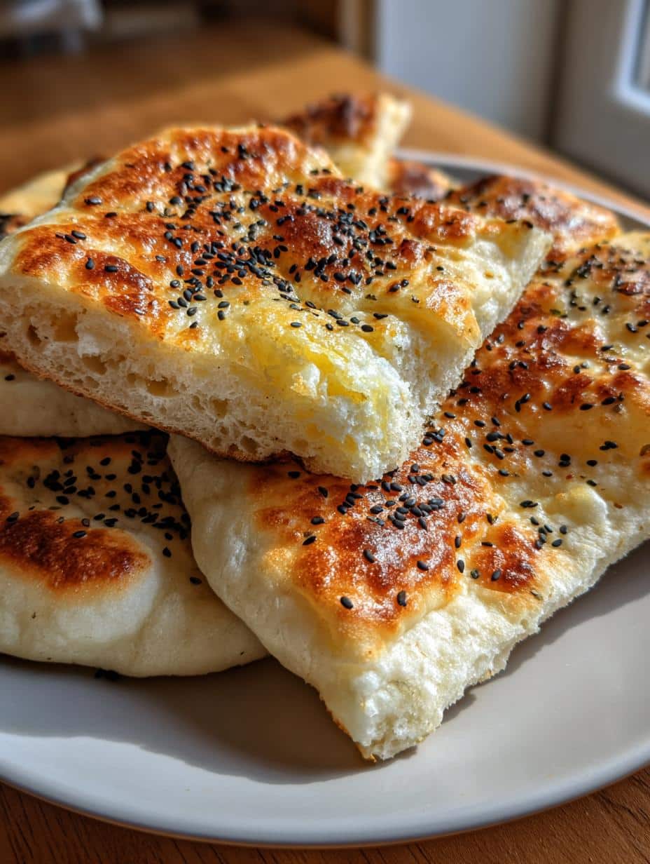 Naan à la nigelle (kalonji) - detail 1