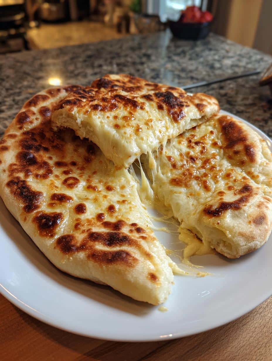 Pain plat au fromage (cheese naan) - detail 1