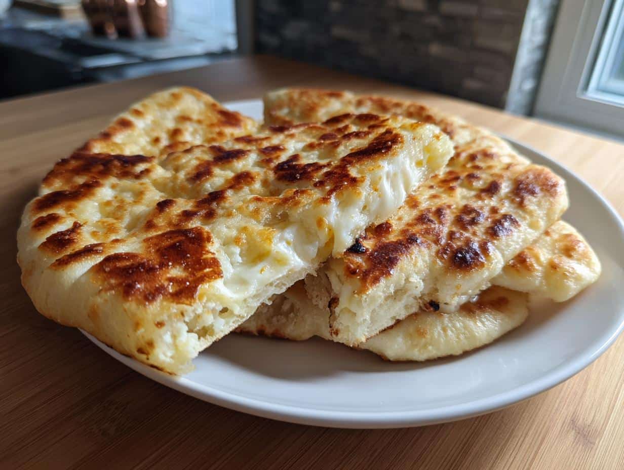 Pain plat au fromage (cheese naan)