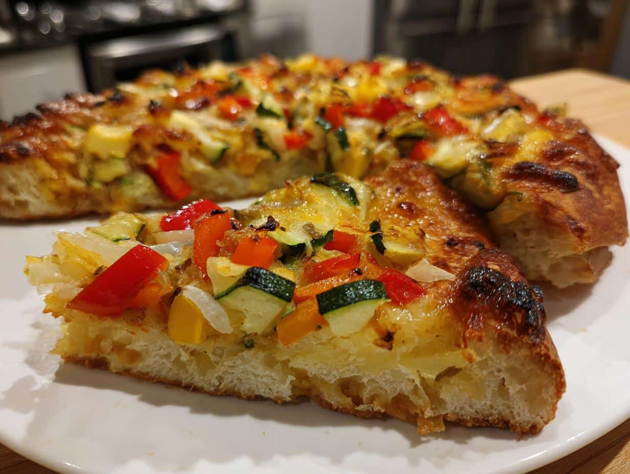 Pain plat farci aux légumes