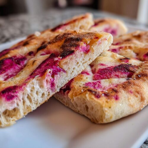 Pain plat à la betterave (coloré)