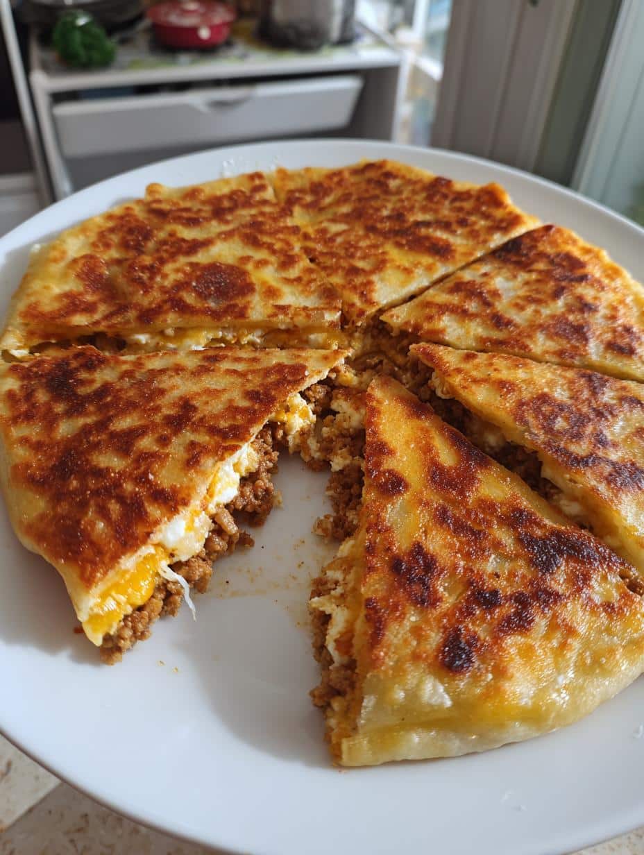 Pain plat turc (gözleme) au fromage - detail 1