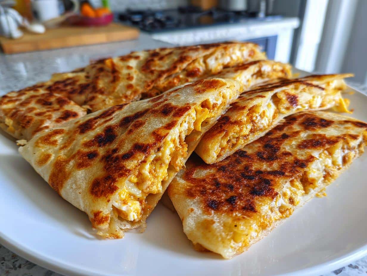 Pain plat turc (gözleme) au fromage