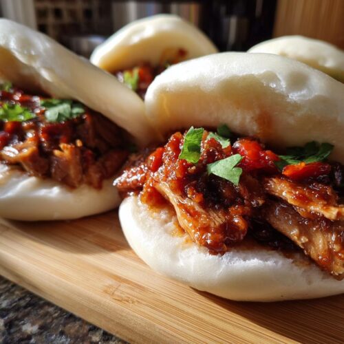 Pains vapeur au poulet teriyaki