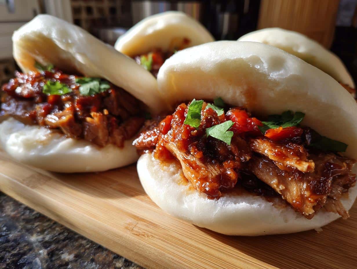Pains vapeur au poulet teriyaki