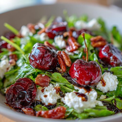 Salade d'été aux cerises et burrata