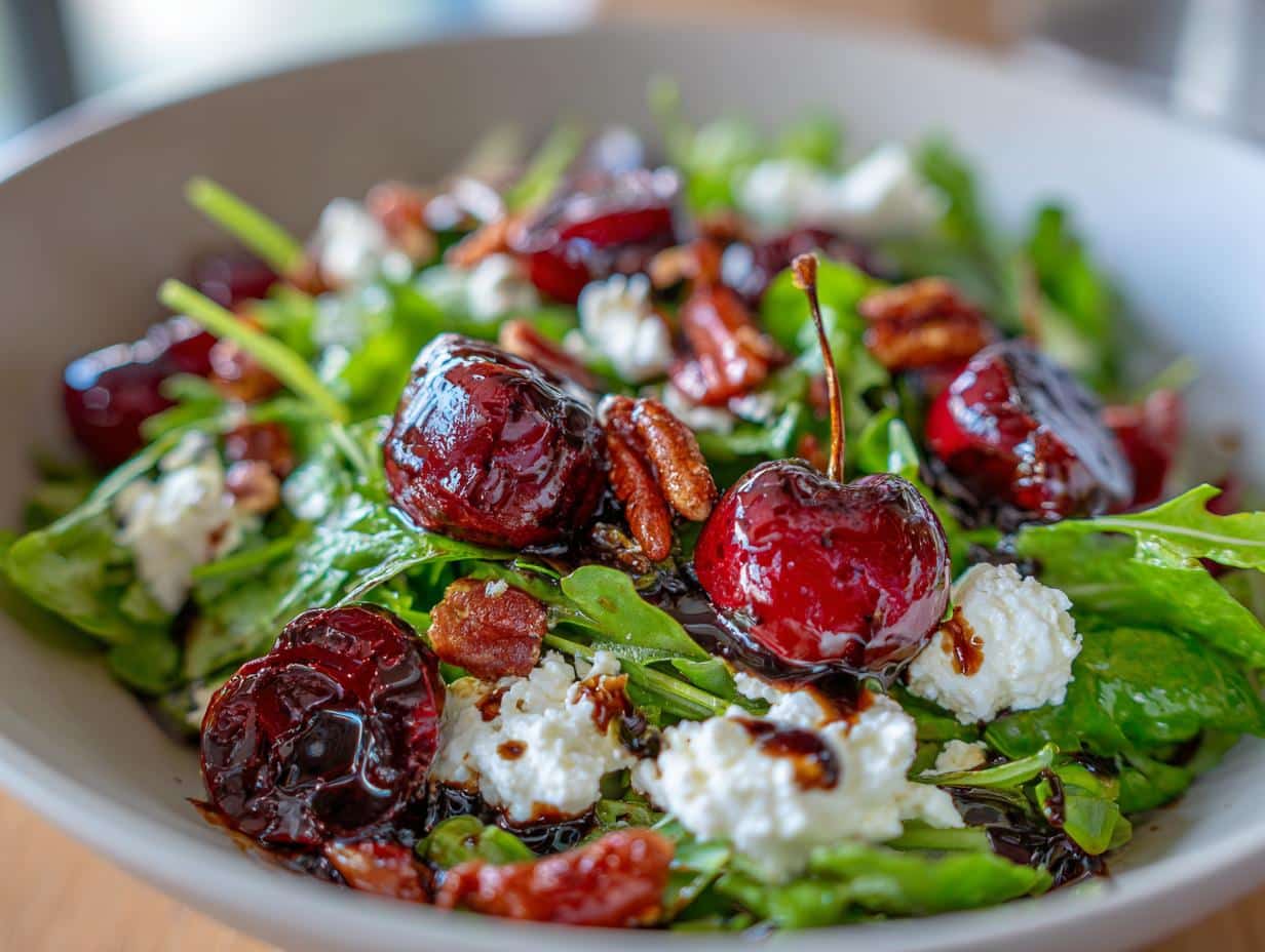 Salade d'été aux cerises et burrata