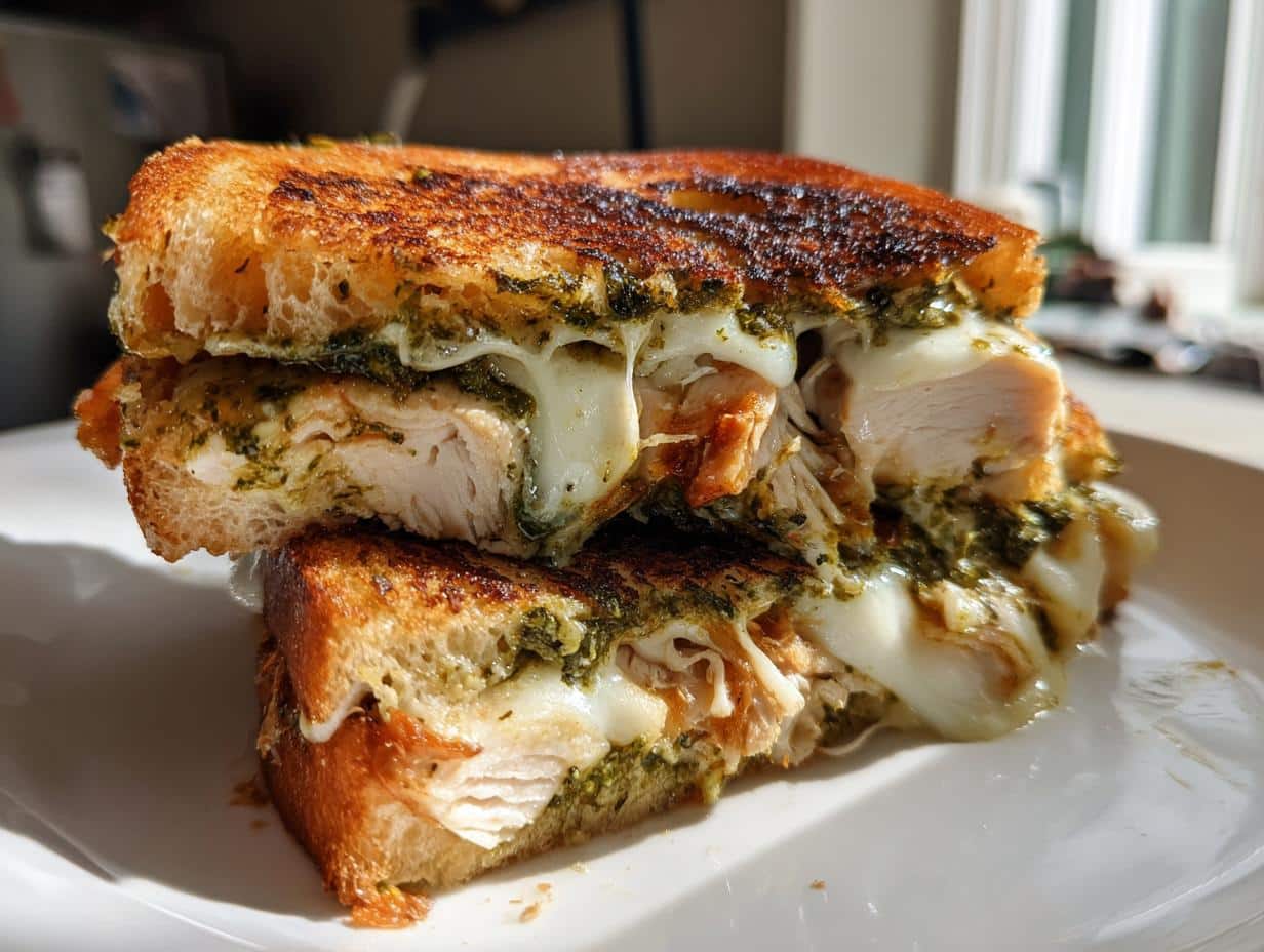 Sandwich poulet pesto mozzarella