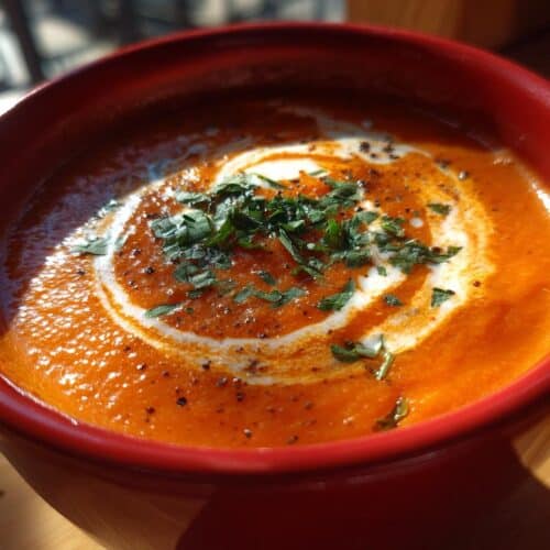 Soupe tomate-basilic crémeuse