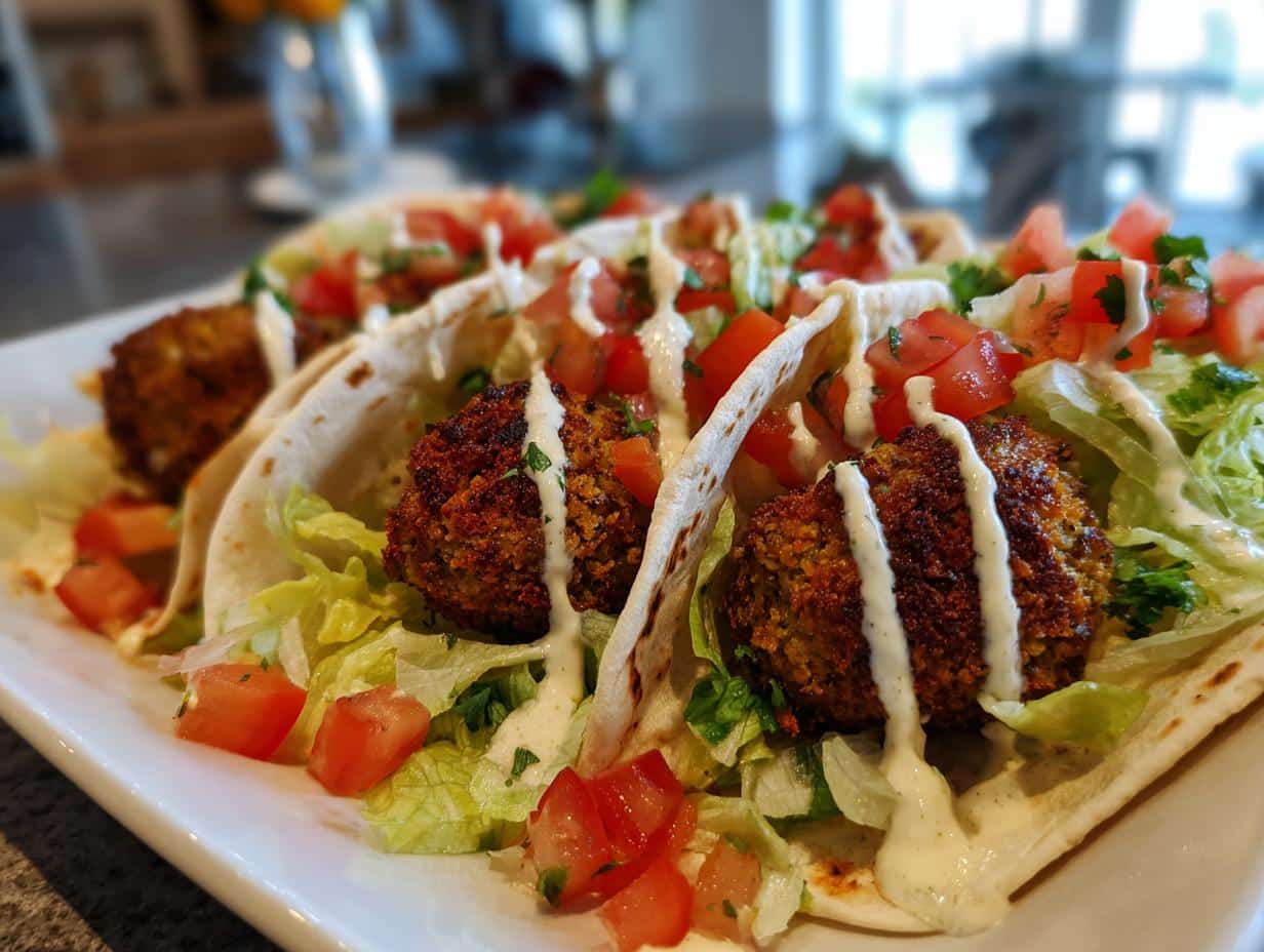 Wraps falafels sauce tahini