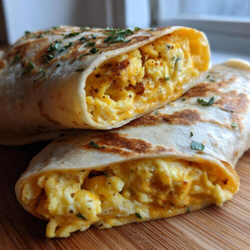 Wraps petit-déjeuner œufs-fromage