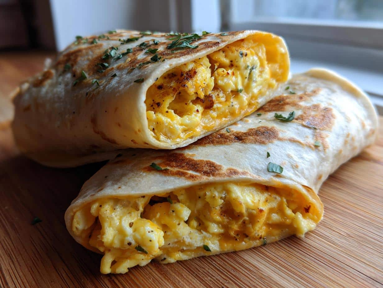 Wraps petit-déjeuner œufs-fromage